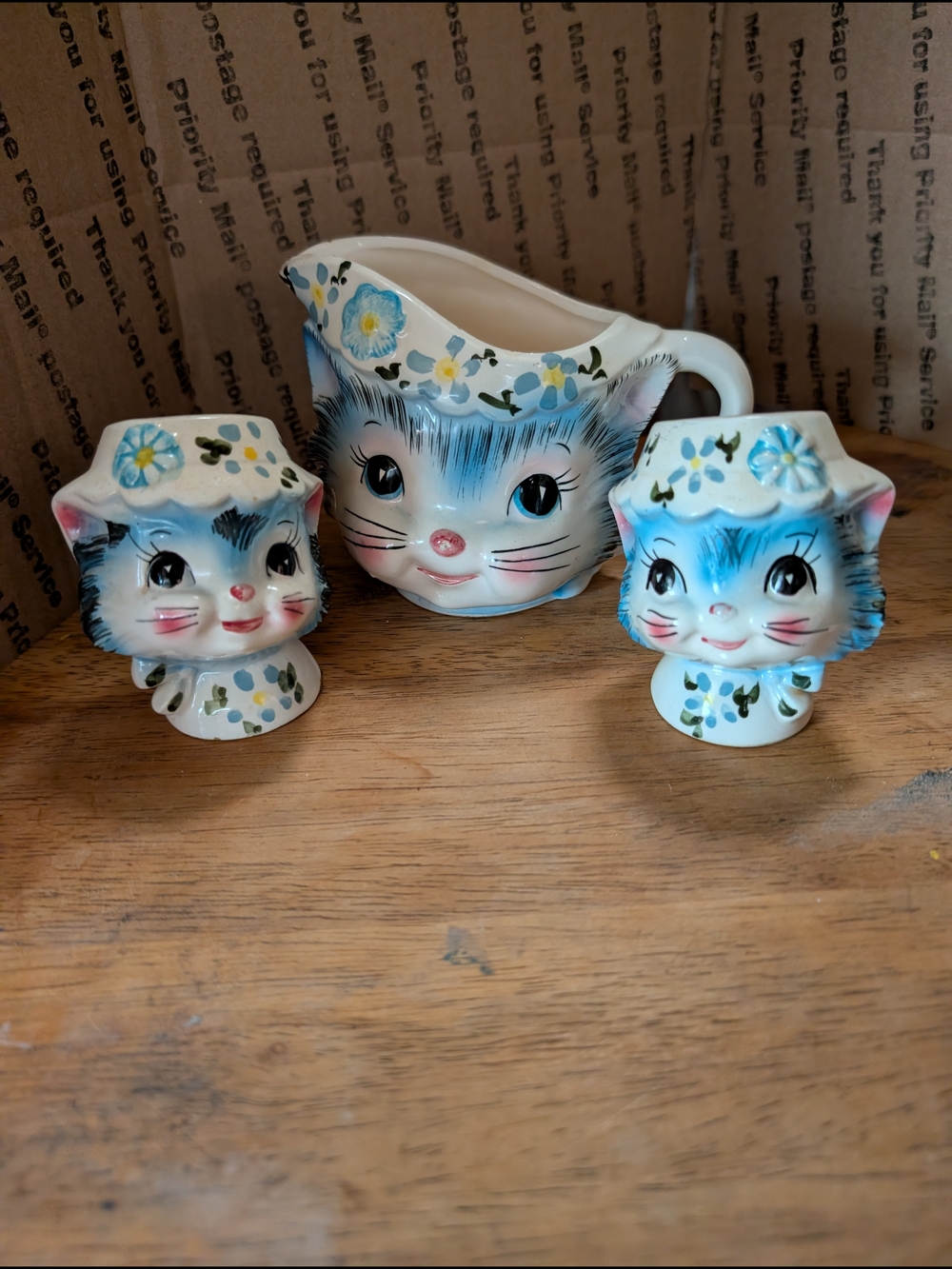Vintage Lefton Creamer & Salt & Pepper Shakers